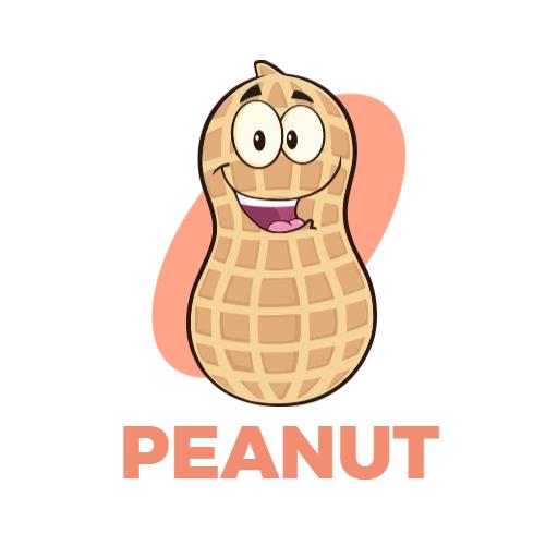 Cheerful Cartoon Peanut Character for Fun Logo Template