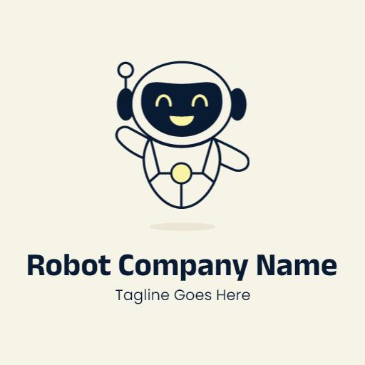 Cheerful Cartoon Robot Design for Tech Innovations Logo Template