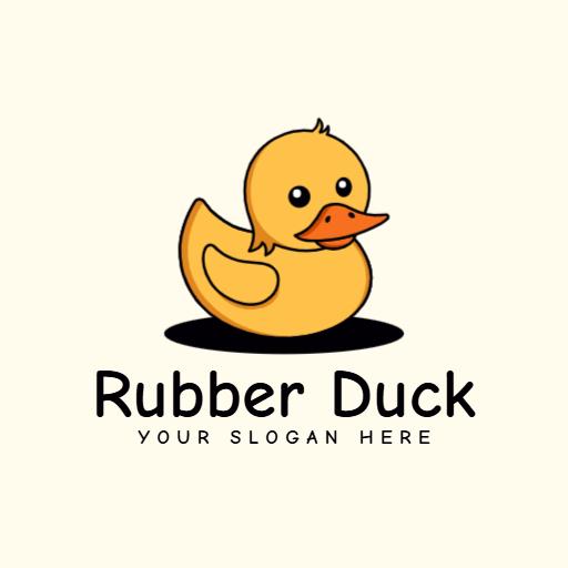 Cheerful Cartoon Yellow Duck Represents Fun Business Logo Template