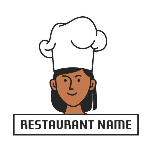Cheerful Chef Character Representing Delicious Dining Restaurant Logo Template
