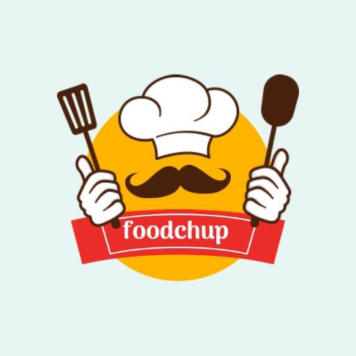 Cheerful Chef with Utensils Highlighting Food Services Logo Template
