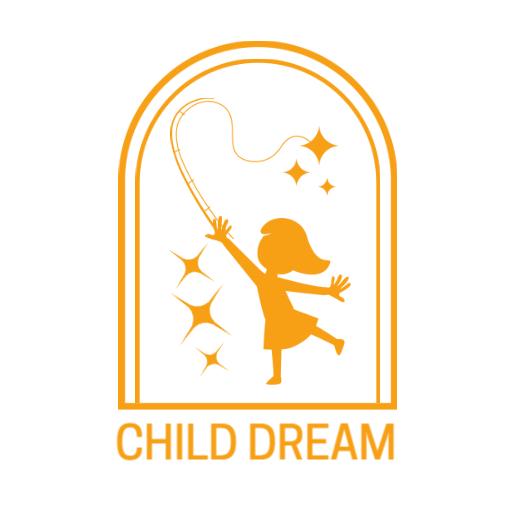 Cheerful Child Reaching for Stars in a Dream Logo Template