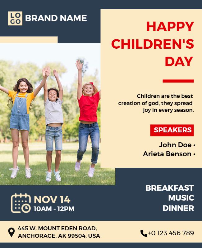 Cheerful Children's Day Celebration with Joyful Kids Poster Template