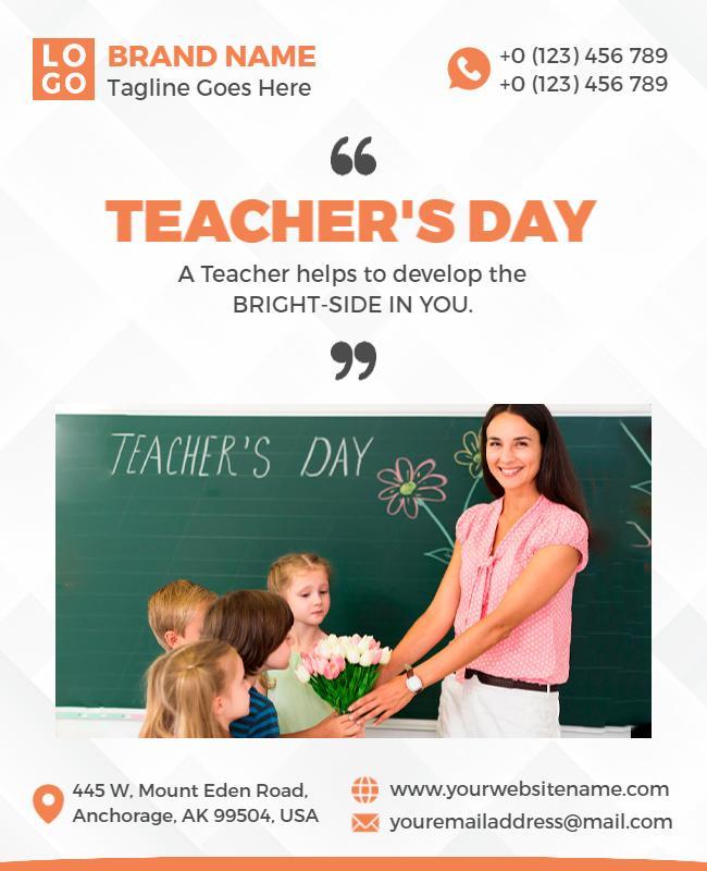 Cheerful Classroom Teacher's Day Celebration Poster Template