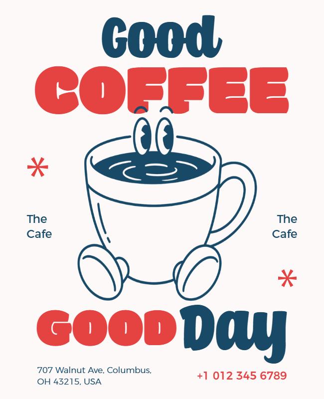 Cheerful Coffee Cafe Advertisement Poster Template
