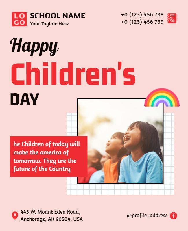 Cheerful Colorful Children's Day Celebration Poster Template