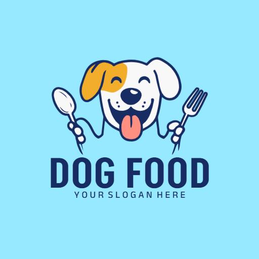 Cheerful Dog with Cutlery Enhancing Dog Food Experience Logo Template