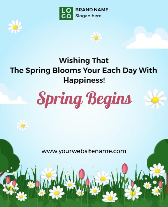 Cheerful Floral Spring Celebration Greeting Poster Template