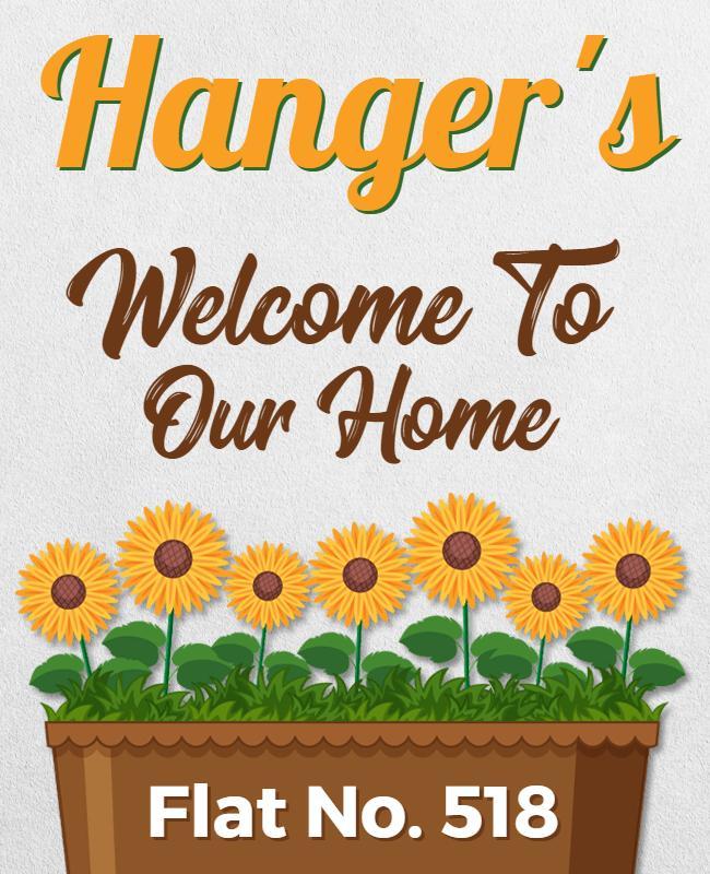 Cheerful Floral Welcome Home Decoration Poster Template