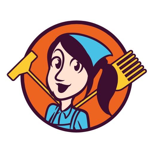 Cheerful Gardener Character with Tools Representing Mascot Logo Template