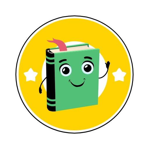 Cheerful Green Book Mascot Representing Reading Education Logo Template
