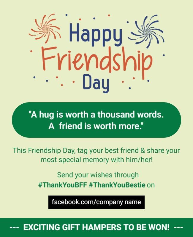 Cheerful Green Friendship Day Celebration Flyer Template