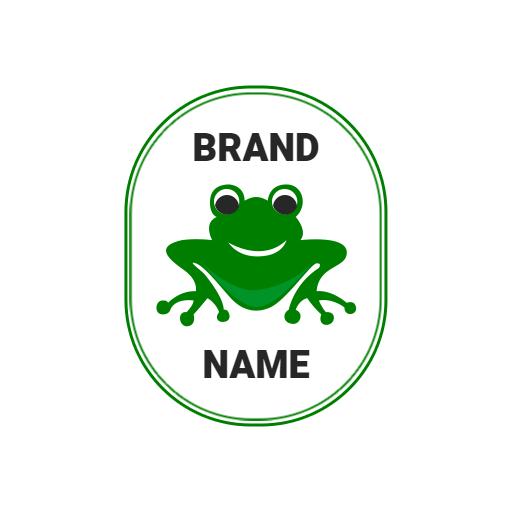 Cheerful Green Frog Design Representing Eco-Friendly Brand Logo Template