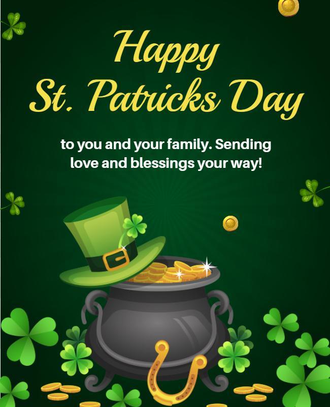 Cheerful Green Leprechaun Themed St. Patrick's Day Poster Template