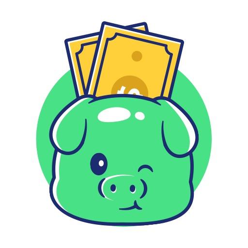 Cheerful Green Piggy Bank Mascot Representing Savings Logo Template
