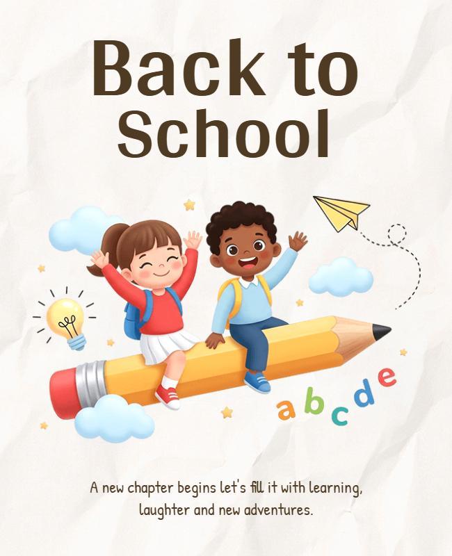 Cheerful Kids Back to School Poster Template
