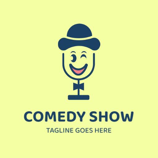 Cheerful Microphone Design for Engaging Comedy Show Logo Template