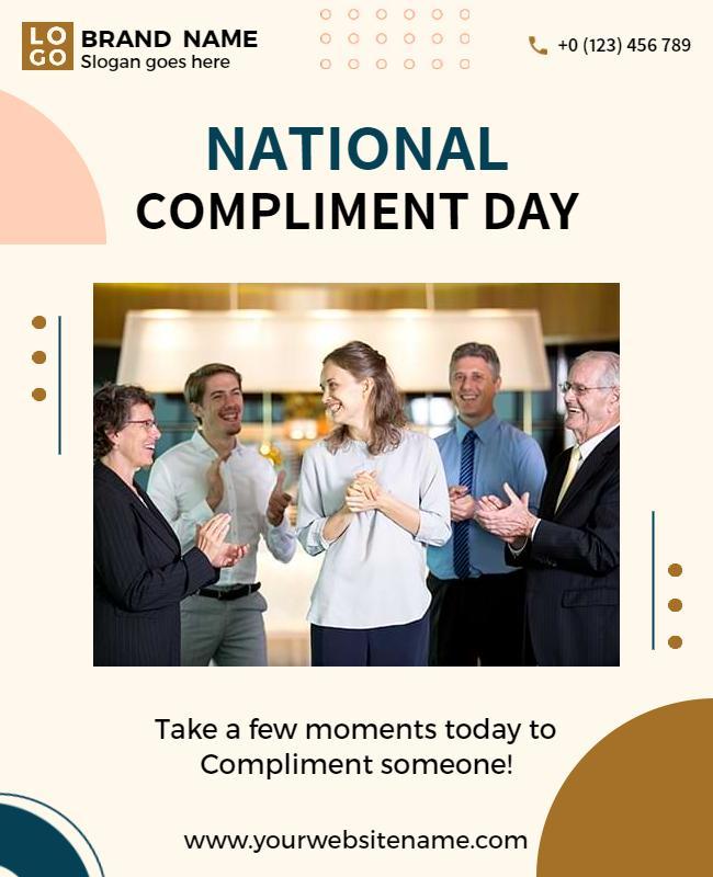 Cheerful National Compliment Day Celebration Poster Template