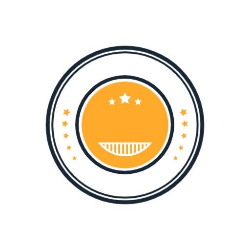 Cheerful Orange Face Design in a Circle Logo Template