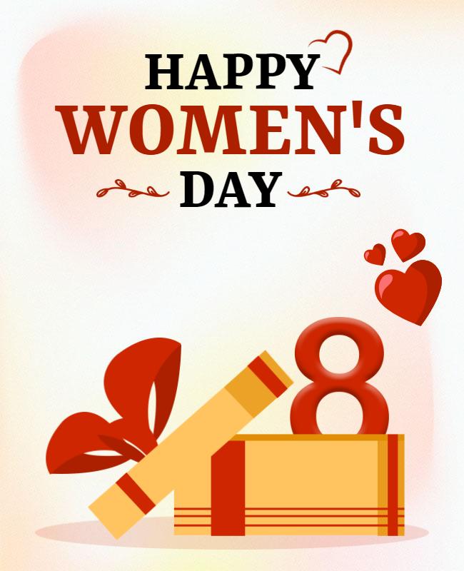 Cheerful Red and Yellow Women's Day Celebration Poster Template