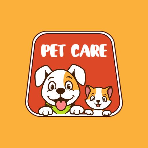 Cheerful Retro Design Featuring Happy Pets and Care Logo Template