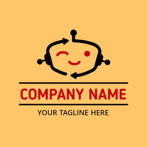 Cheerful Robot Design Represents Innovative Company Logo Template