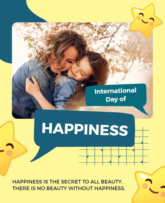 Cheerful Starry Theme for Happiness Celebration Poster Template