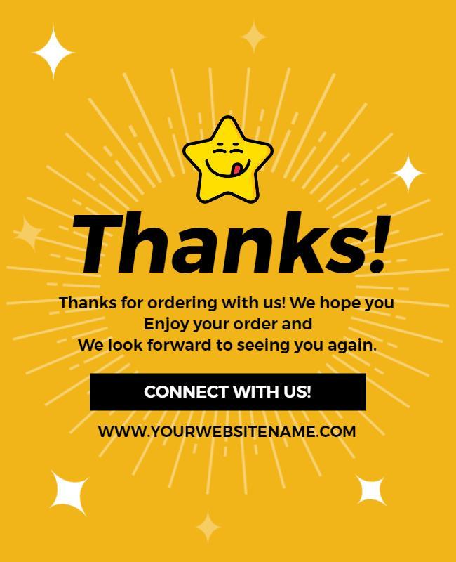 Cheerful Yellow Customer Appreciation Thanks Poster Template