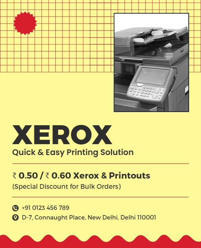 Cheerful Yellow Easy Printing Service Poster Template