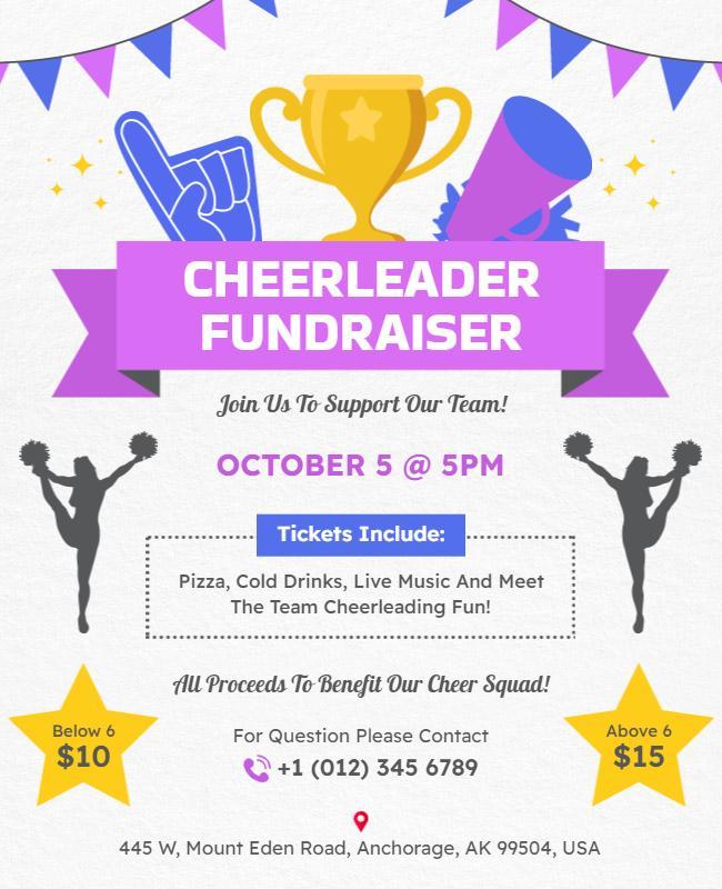 Cheerleader Fundraiser Event Flyer Template