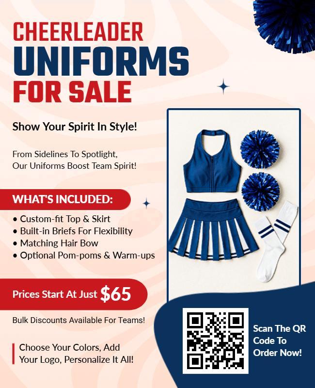 Cheerleader Uniforms Promotional Sale Flyer Template