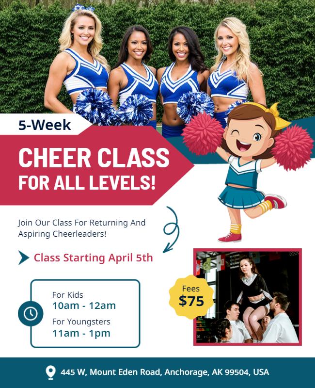 Cheerleading Class for All Levels Flyer Template