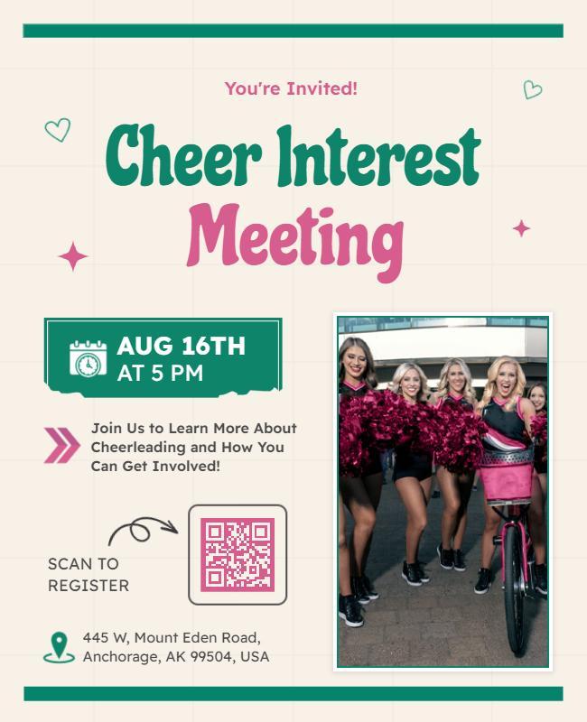 Cheerleading Community Interest Meeting Flyer Template