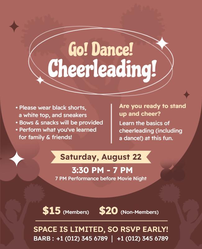 Cheerleading Dance Workshop Flyer Template