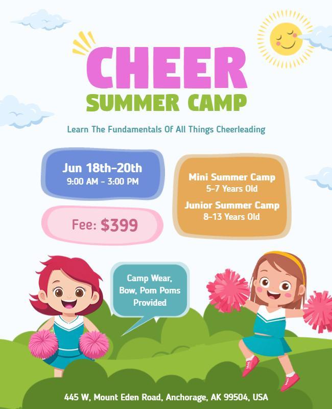 Cheerleading Kids Summer Camp Flyer Template