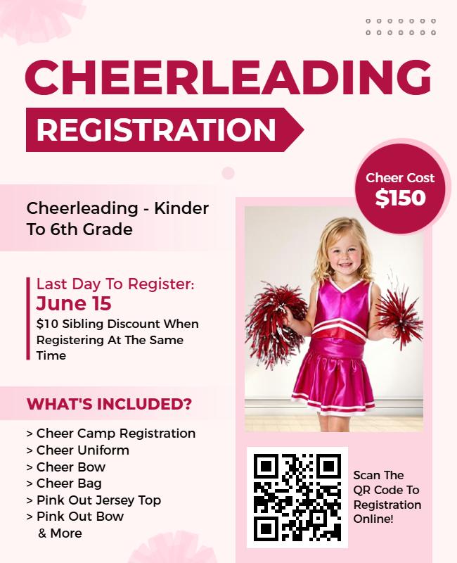 Cheerleading Registration Event Flyer Template