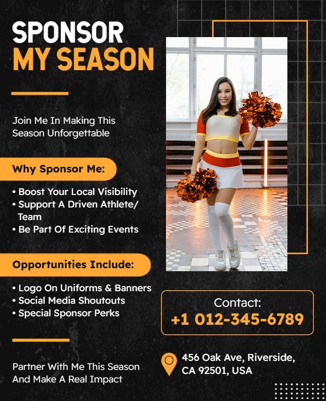 Cheerleading Season Sponsorship Flyer Template
