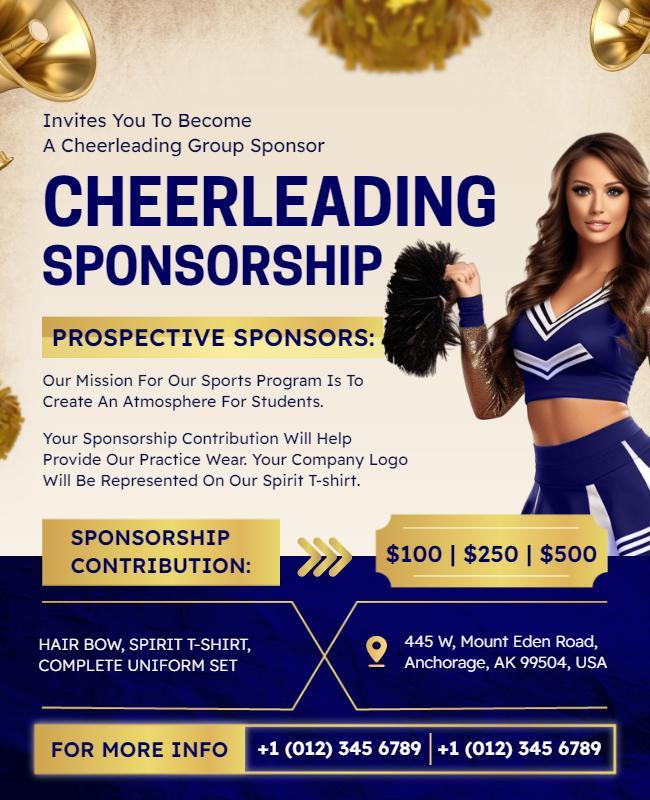 Cheerleading Sponsorship Opportunity Flyer Template