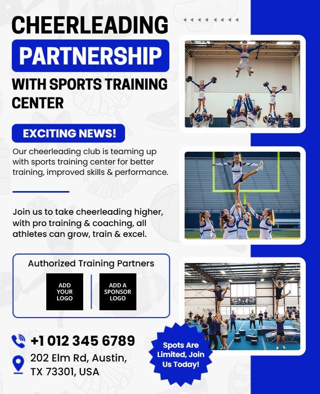Cheerleading Sports Training Partnership Flyer Template