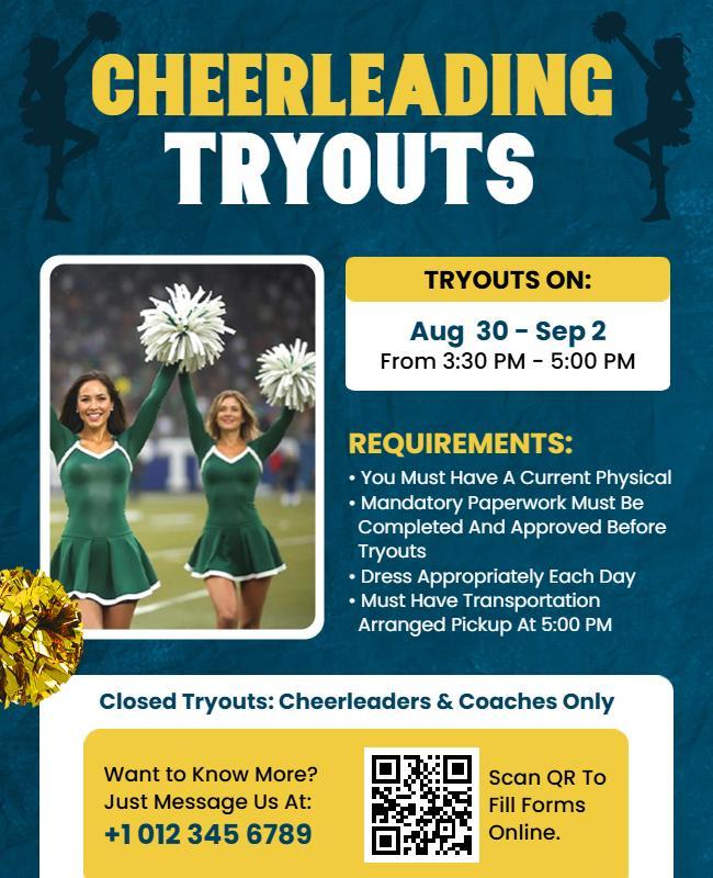 Cheerleading Tryouts Event Flyer Template