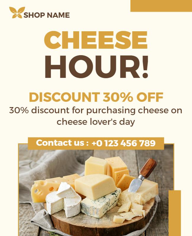 Cheese Lovers Day Discount Flyer Template