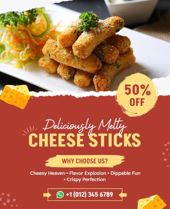 Cheese Sticks Special Offer Promotional Flyer Template