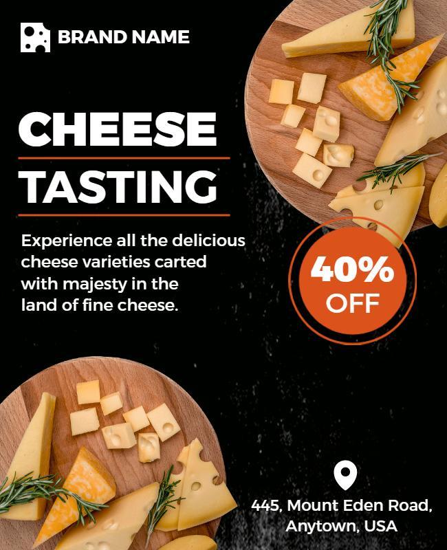 Cheese Tasting Event Promotion Flyer Template