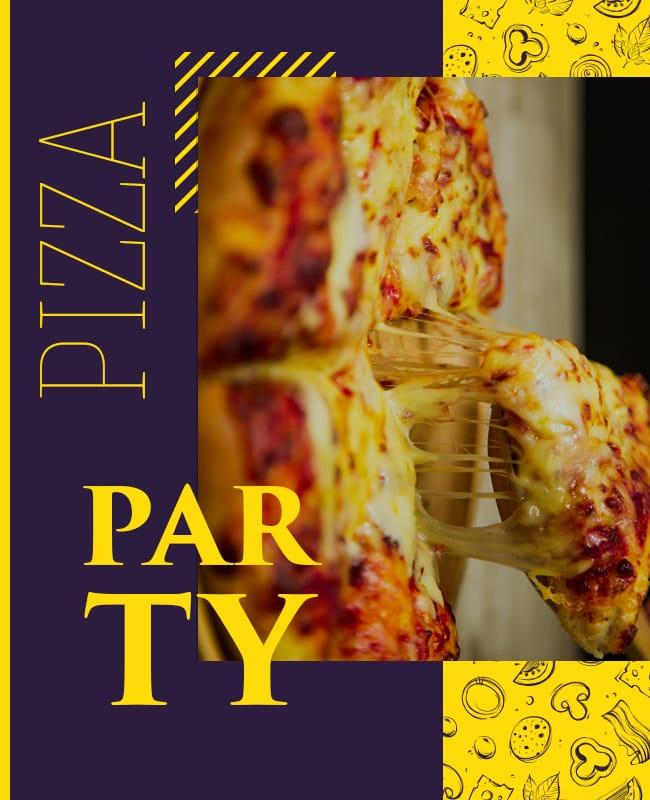 Cheesy Pizza Party Event Flyer Template