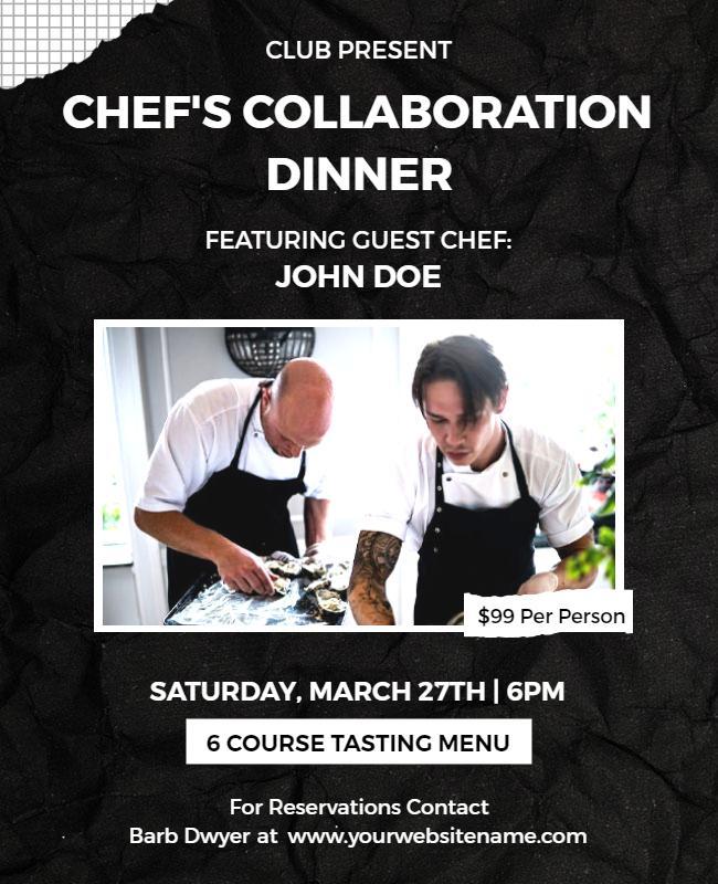 Chef Collaboration Dinner Event Flyer Template