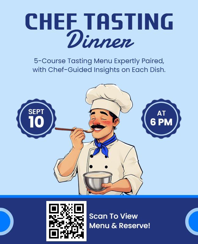 Chef-Guided Dinner Tasting Event Flyer Template