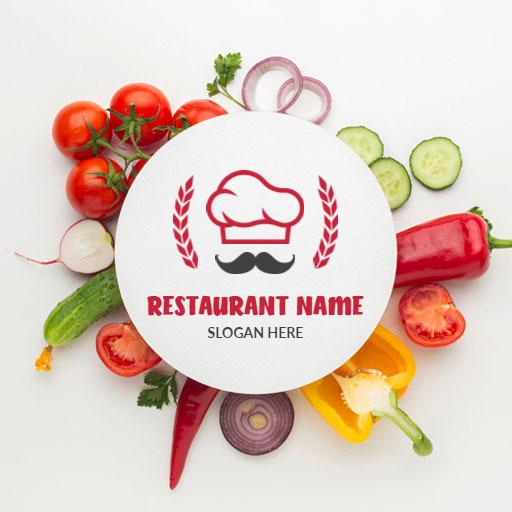 Chef Hat and Fresh Ingredients Showcase for Restaurant Mockup Template