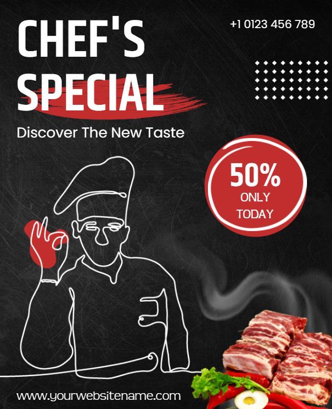 Chefs Special Restaurant Promotion Flyer Template