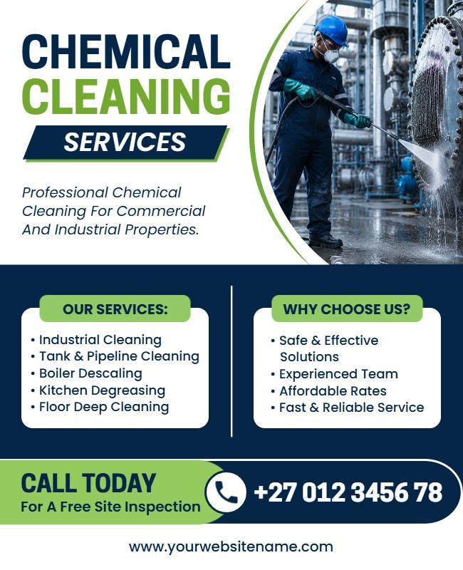 Chemical Cleaning Services for Industrial Properties Flyer Template