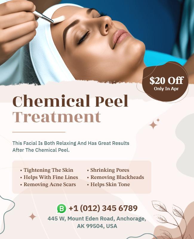 Chemical Peel Facial Treatment Promotional Flyer Template